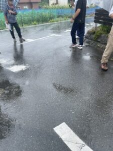 雨が降っても中里区まちづくり視察。
